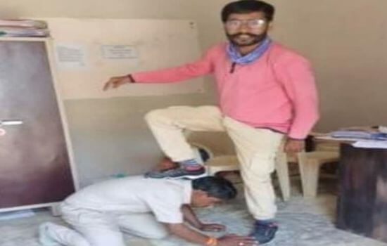 He was forced to touch his feet by threatening to implicate him under the new SC ST Act (Modi Act)