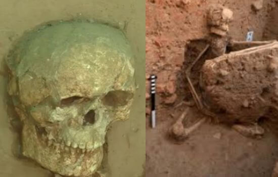 A thousand year old skeleton of a Brahmin found from Vadnagar